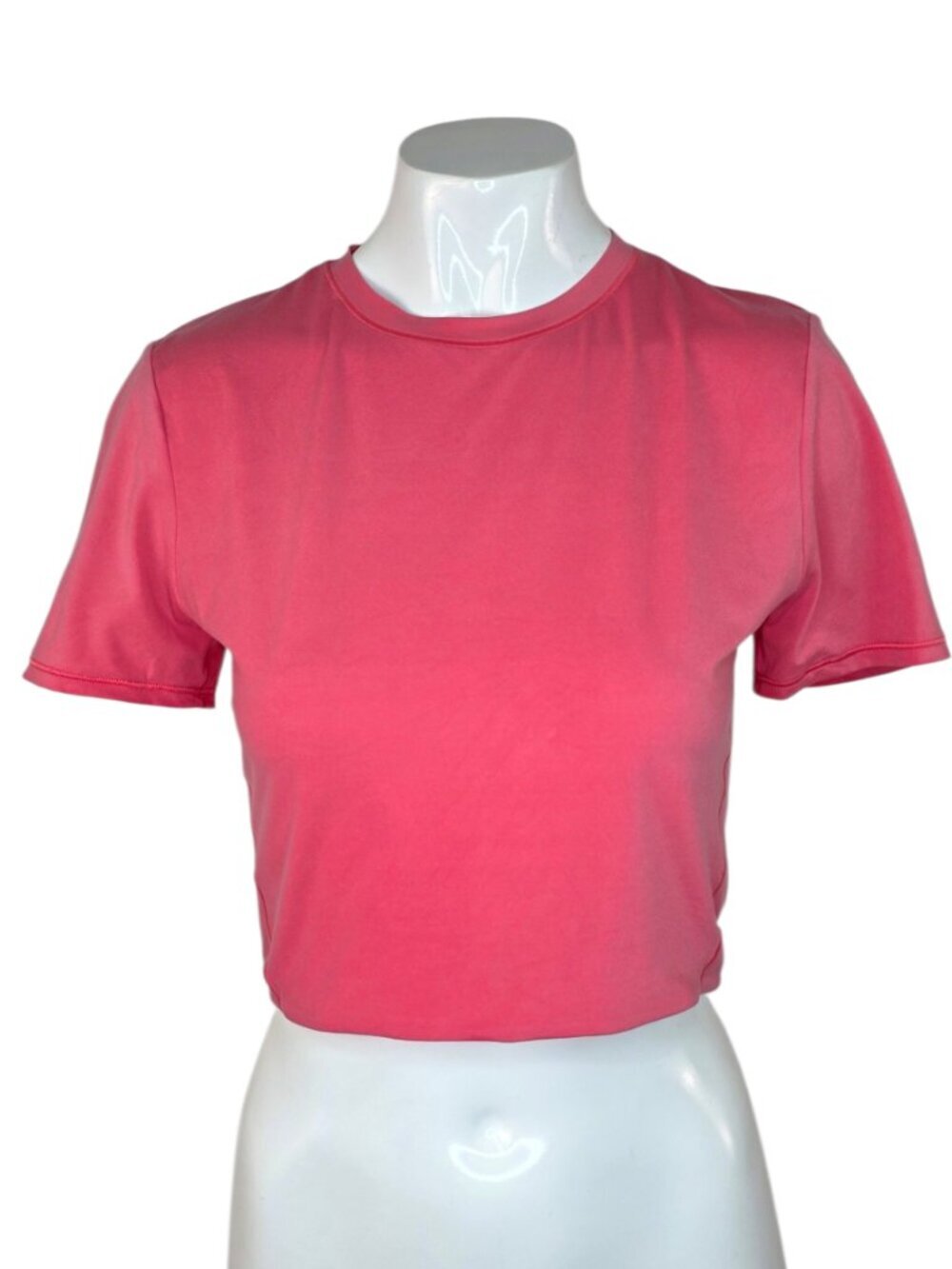 Lululemon Wundermost Ultra-Soft Nulu Crewneck Cropped T-Shirt, Pink, Size 4